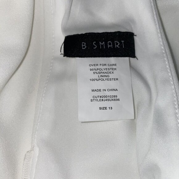 B Smart Dress Junior’s Size 13 White Sleeveless Lined Party New - Picture 7 of 11